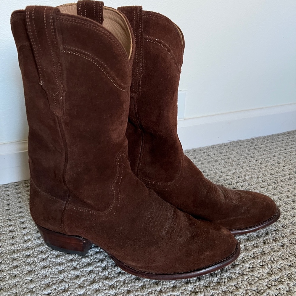Tecovas Cowboy boots suede